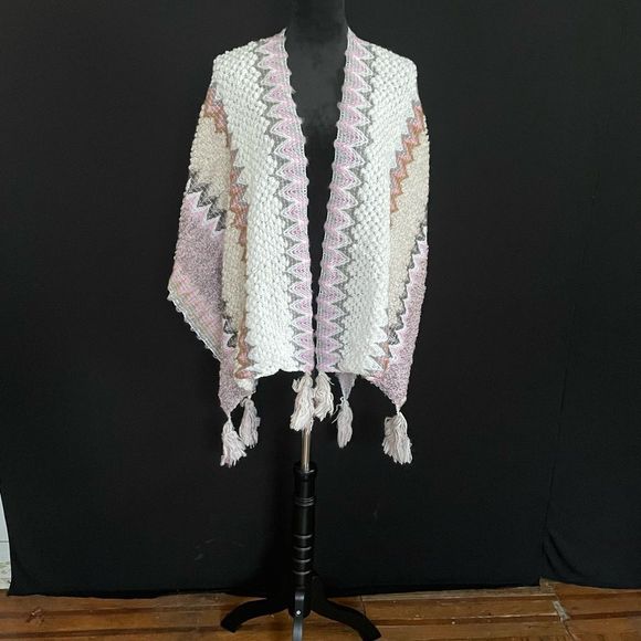 tassel throw /shawl Dusty rose - Picture 1 of 4